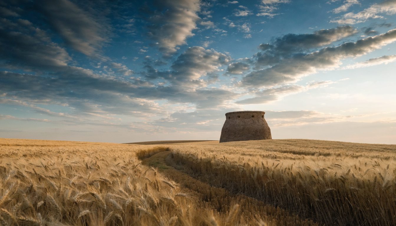 Palomar tradicional de Tierra de Campos en el trigal