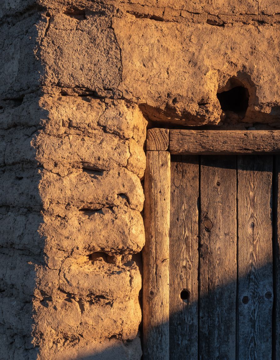 Puerta de un palomar tradicional de adobe